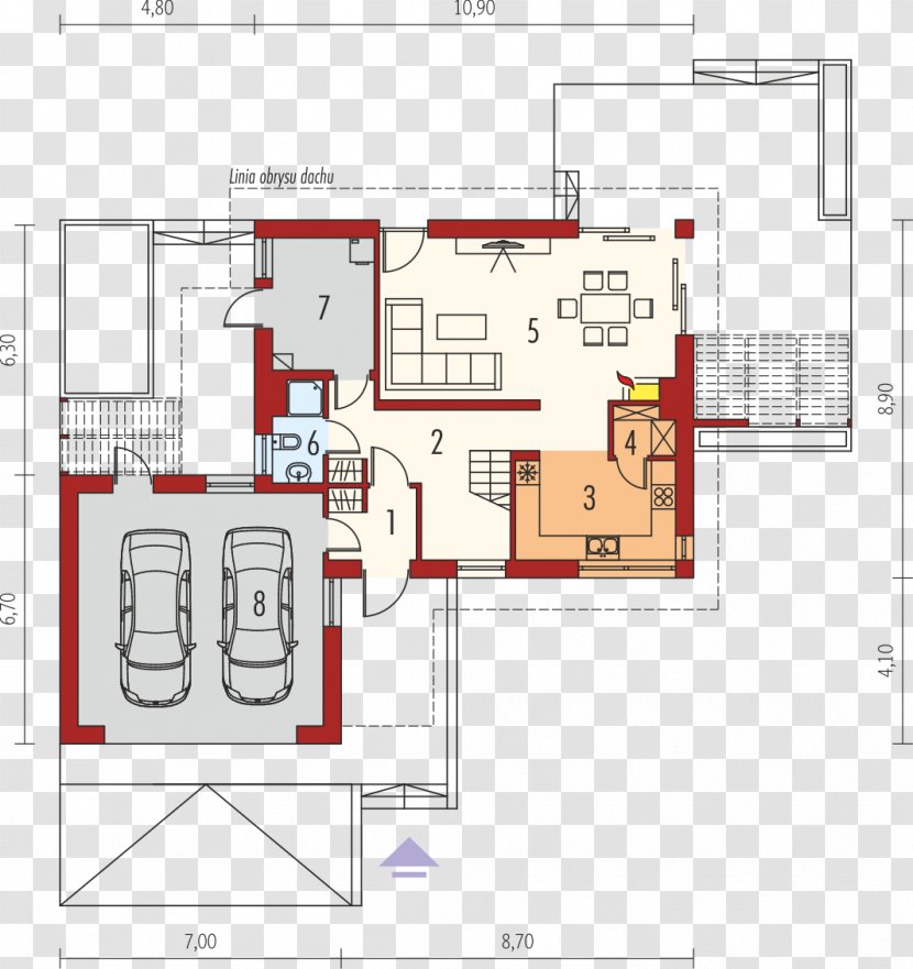 Floor Plan Gable Roof Design House - Text Transparent PNG
