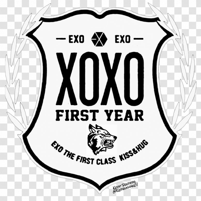XOXO EXO Wolf Logo K-pop - Text - Bts Derp Transparent PNG