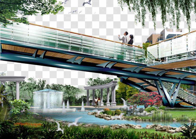Urban Park Skyway - Designer - City Renderings Transparent PNG