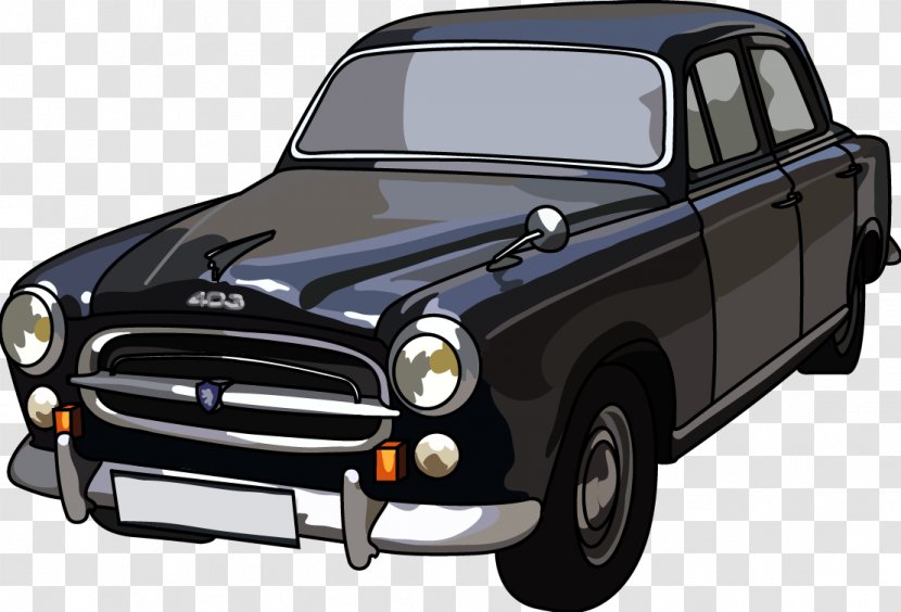 Peugeot 403 Mid-size Car Rotoscoping - Classic Transparent PNG