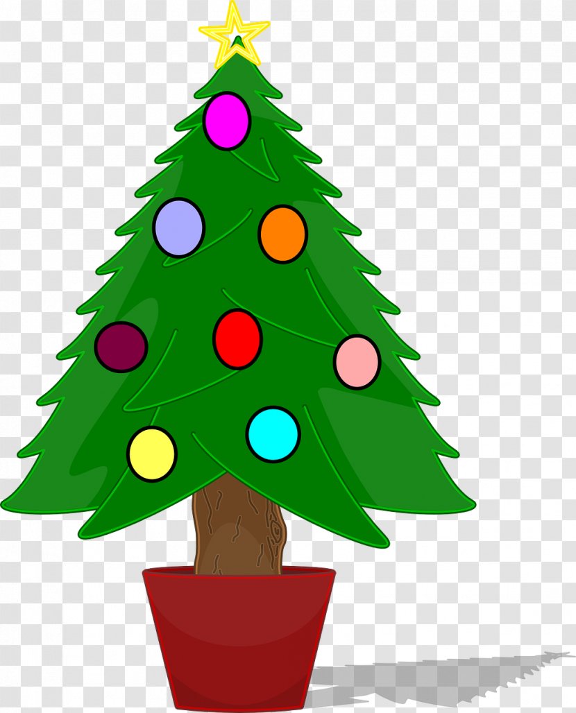 Christmas Tree Tree-topper Clip Art - Flowerpot Transparent PNG