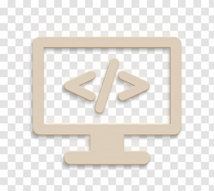 Programming Icon Screen Online Marketing - Beige - Symbol Transparent PNG