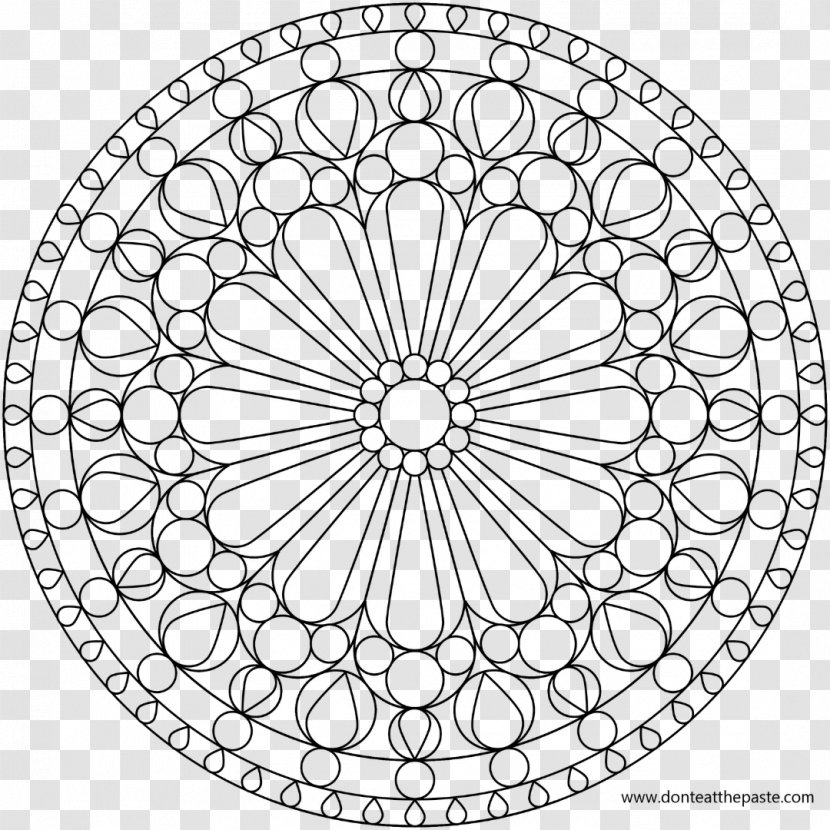 Rose Window Stained Glass Coloring Book Mandala Transparent PNG