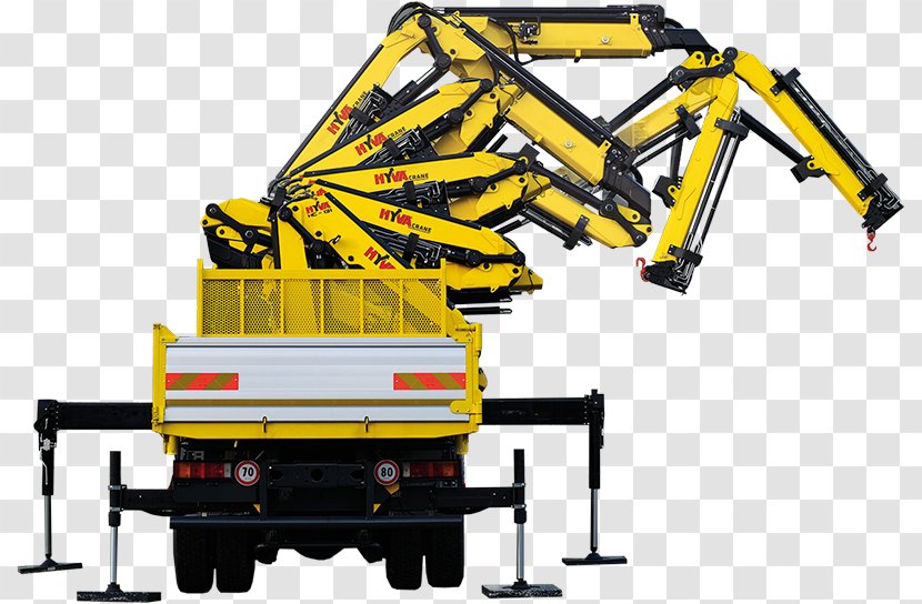 Knuckleboom Crane Machine Hoist Lifting Equipment - Yellow Transparent PNG