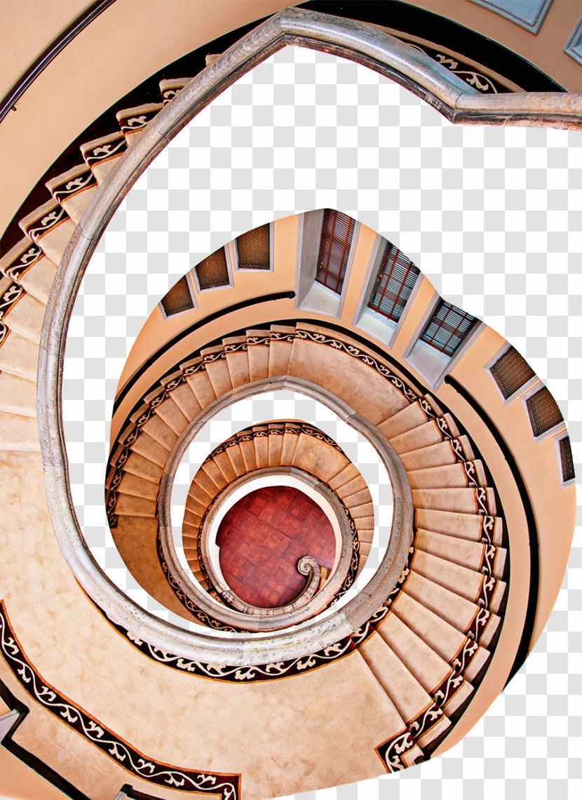 Stairs Spiral Rotation Pattern - Photography - Abstract Classical Interior Swivel Ladder Transparent PNG