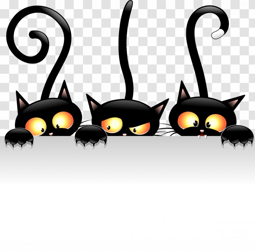 Black Cat Drawing Cartoon Clip Art - Paw - Halloween Transparent PNG
