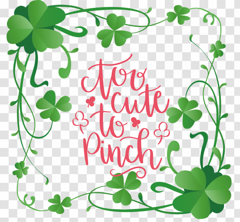 Too Cute_to Pinch St Patricks Day Transparent PNG