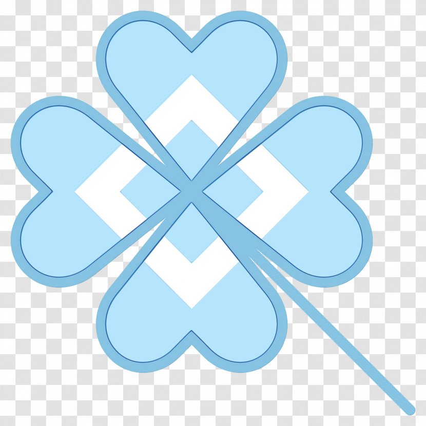 Four-leaf Clover - Wet Ink - Symbol Aqua Transparent PNG