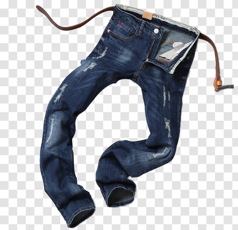 Jeans Denim Trousers Designer - Blue - Hip-hop Transparent PNG