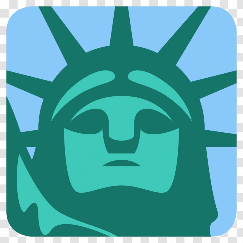 Statue Of Liberty Emoji Landmark - Electric Blue Transparent PNG
