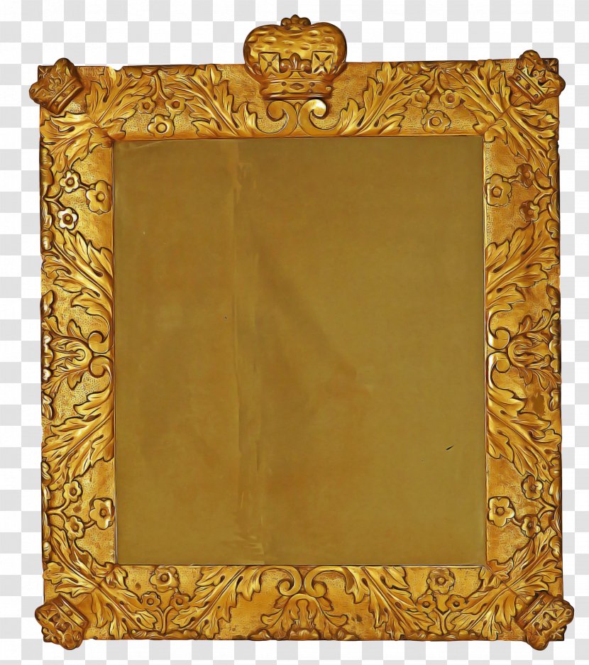 Wood Background Frame - Brass - Metal Rectangle Transparent PNG