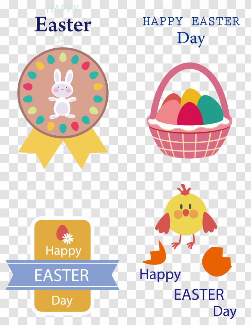 Easter Bunny Cartoon Clip Art - Text - Elements Transparent PNG