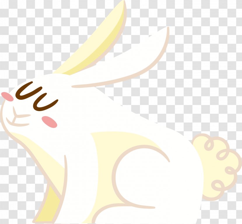 Text Finger Yellow Clip Art - Mammal - White Little Rabbit Transparent PNG