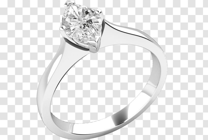 Engagement Ring Solitaire Wedding Diamond - Platinum - Marquise Rings Transparent PNG