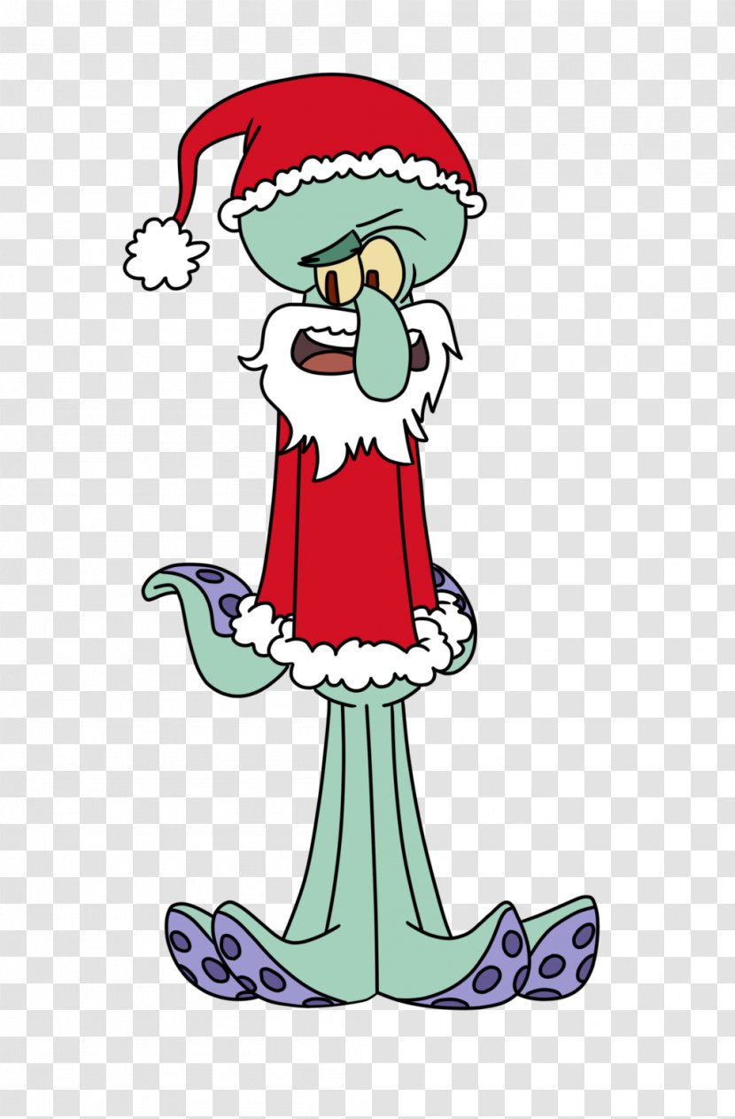 Squidward Tentacles Santa Claus Christmas Clip Art - Spongebob Squarepants Transparent PNG