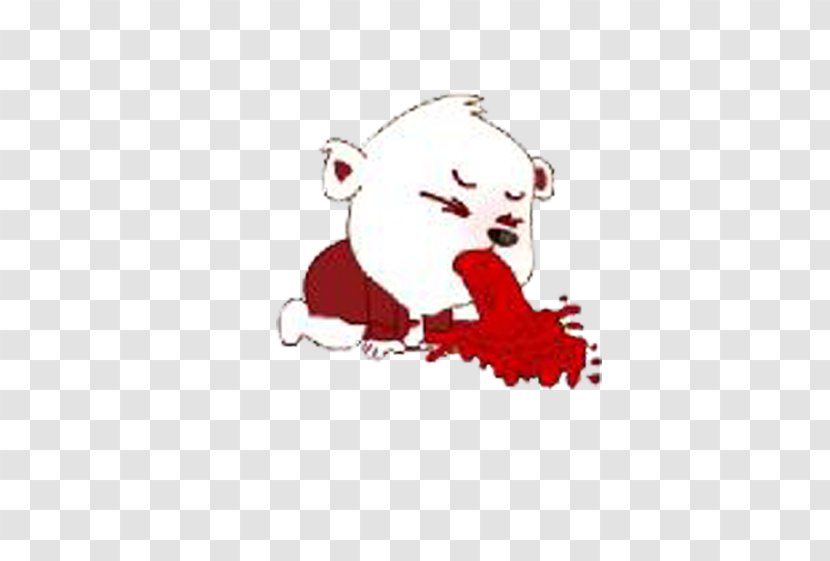 Sticker Hematemesis Tencent QQ Vomiting Mood - Silhouette - Spit Cartoon Bear Transparent PNG