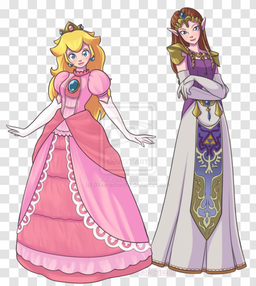 Princess Peach Zelda Daisy Super Smash Flash 2 Bros. Brawl - Silhouette - Mario Transparent PNG