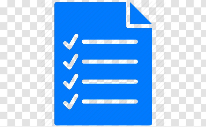Document - Blue - Checklist Icon Blue, Checklist, Transparent PNG