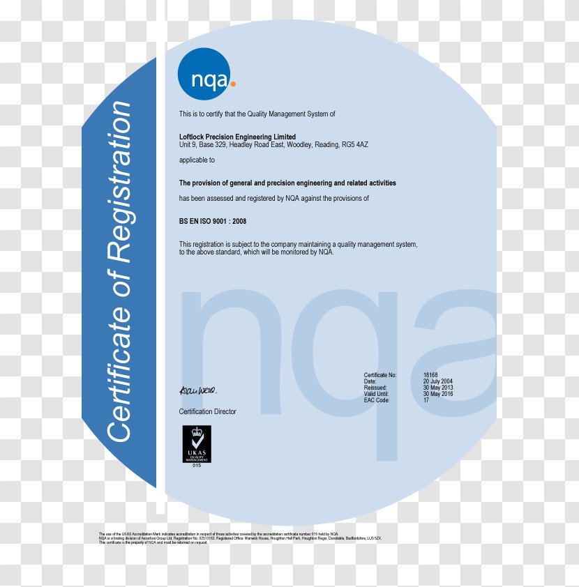 ISO 9000 Certification Quality Management Assurance Business - Training Certificate Transparent PNG