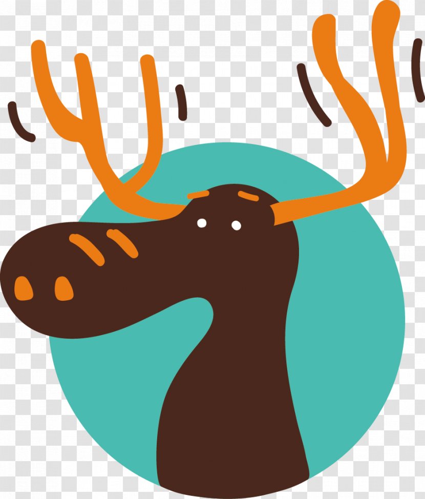 9 Cute Cartoon Animal Heads - Illustration - Deer Transparent PNG