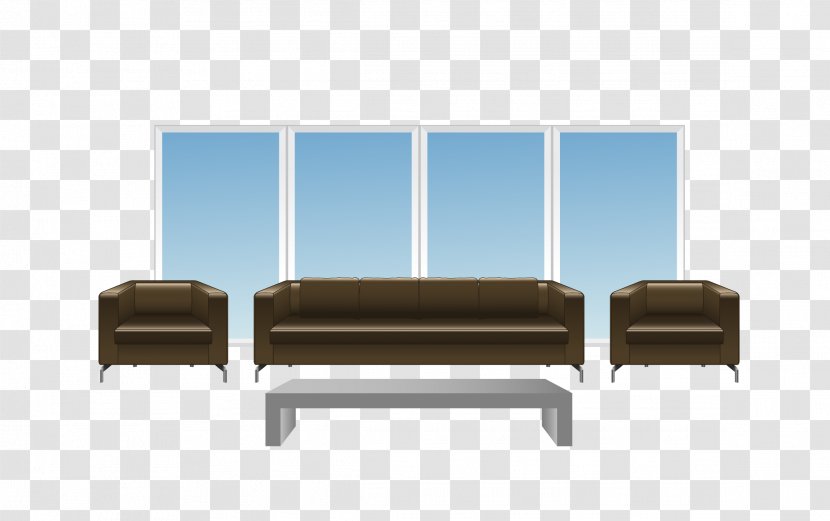Table Living Room Window Couch - Vector Color Sofa Transparent PNG