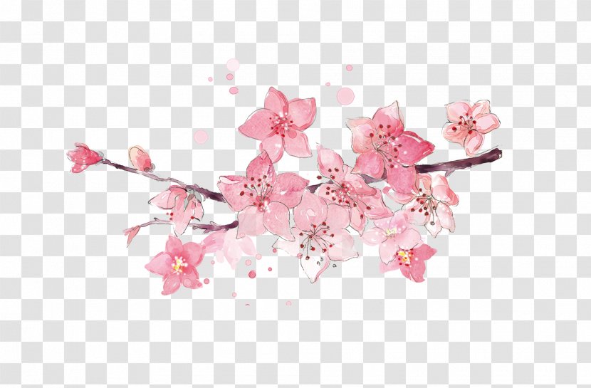 Artificial Flower Pink Blossom - Beautifully Painted Peach Bouquet Transparent PNG