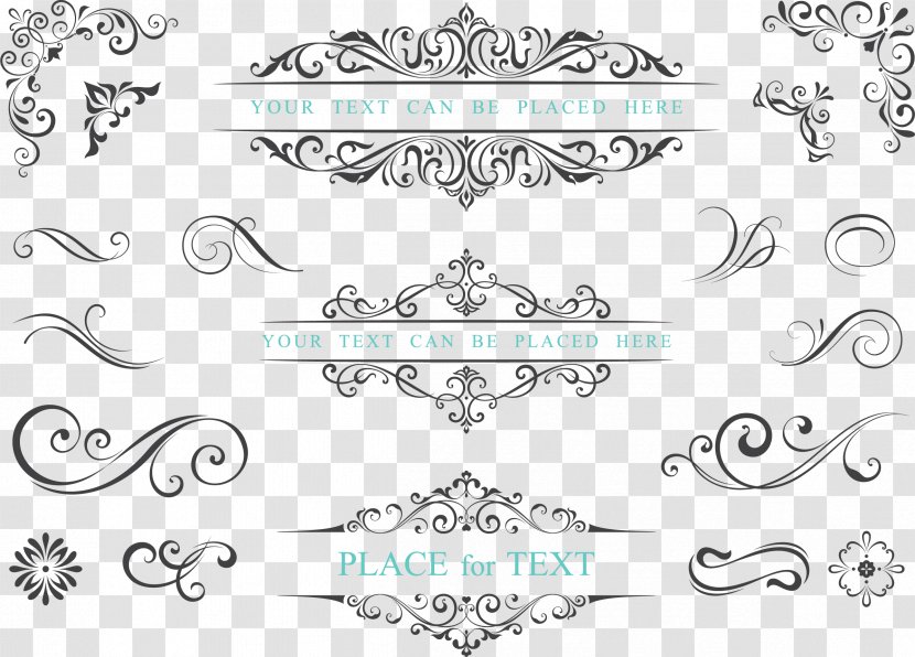 Ornament Royalty-free Illustration - Infographic - Hand Painted Black Vines Transparent PNG