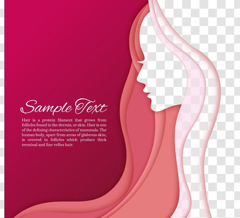 Beauty Parlour Hair Pageant - Cosmetics - Beautiful Long-haired Woman In Profile Vector Transparent PNG