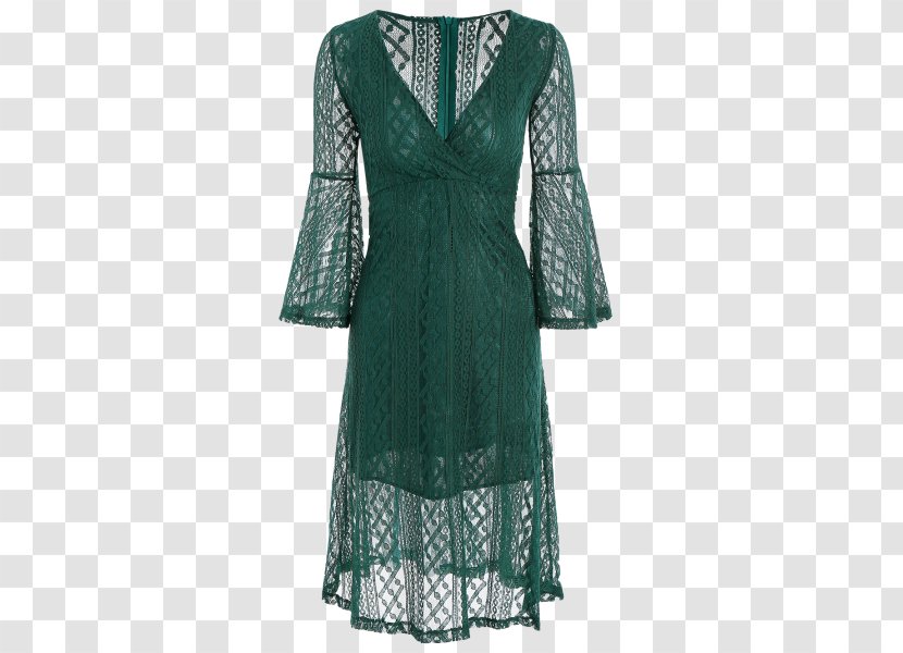 Cocktail Dress Neck - Green Lace Dresses Transparent PNG