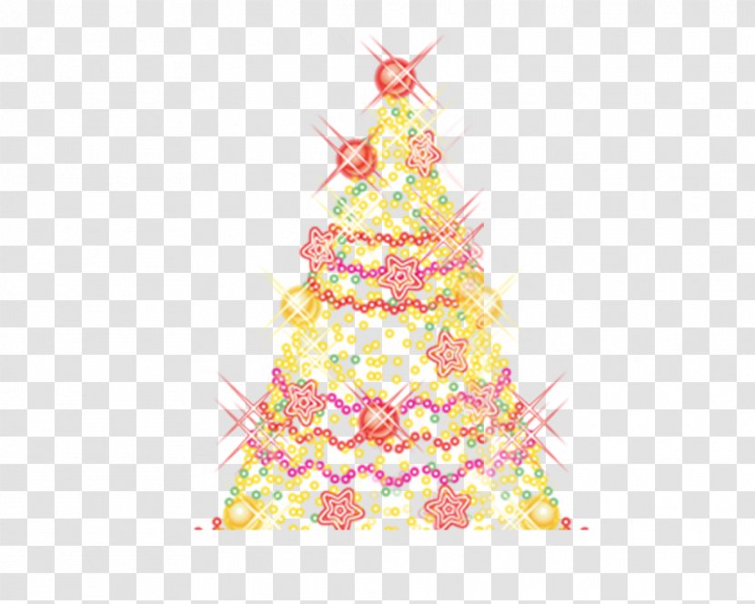 Christmas Tree Ded Moroz Ornament New Year - Golden Luminous Transparent PNG
