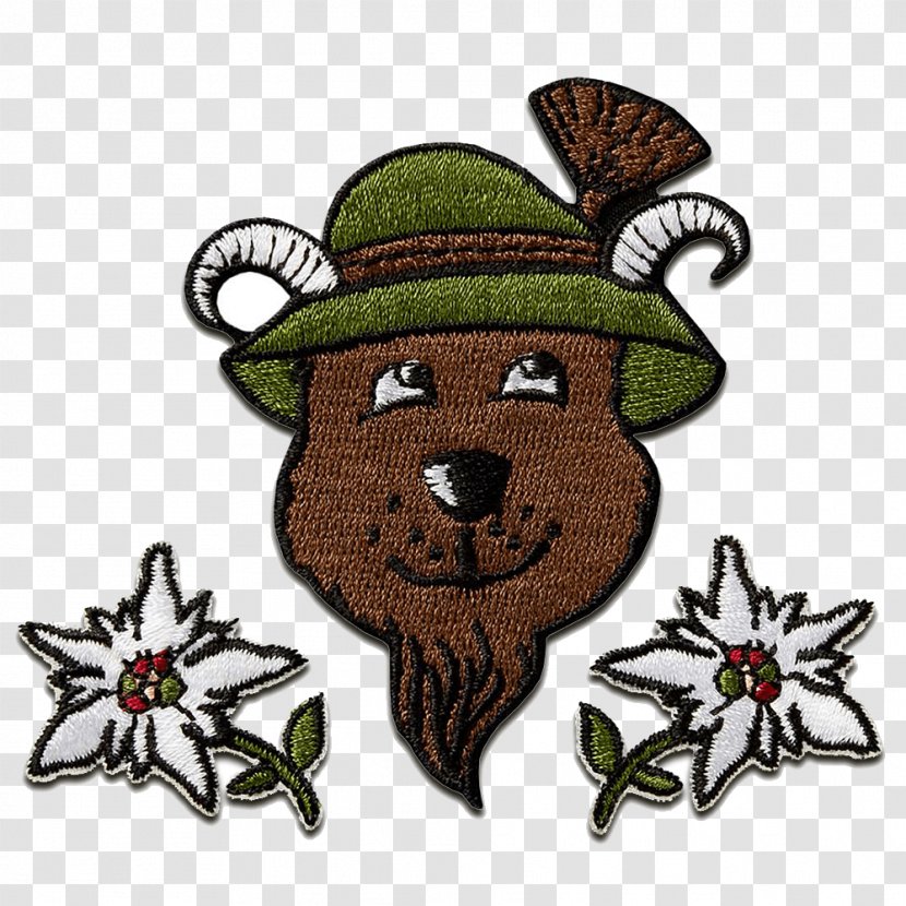 Iron-on Embroidered Patch Tyrol Car Gamsbart - Flowering Plant - Baer Transparent PNG
