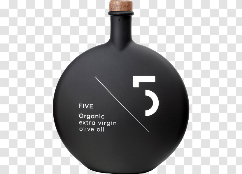 Olive Oil Bottle Packaging And Labeling Minimalism Design - Five Organic Transparent PNG