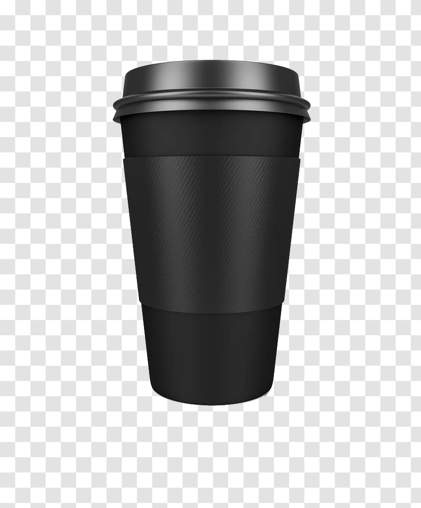 Coffee Cup Plastic Lid Mug - Creative Black Cups Transparent PNG