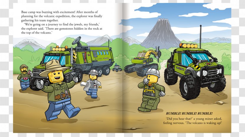 Volcano Adventure Lego City LEGO 60124 Exploration Base - Picture Book Transparent PNG