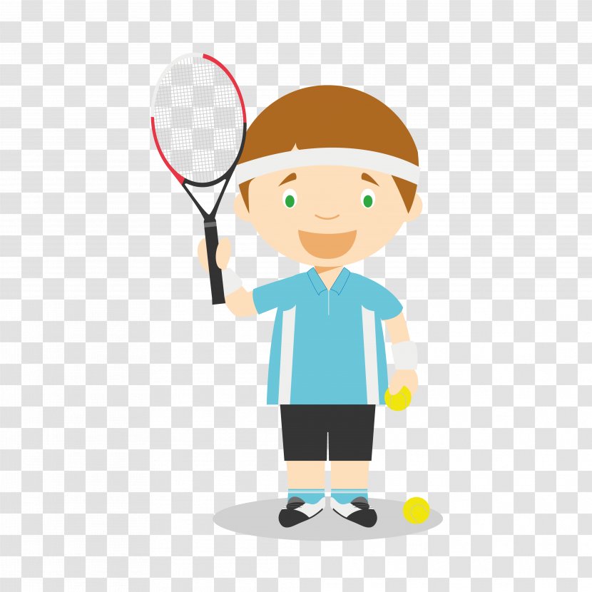 Badminton Illustration - Professional - Boy Playing Transparent PNG