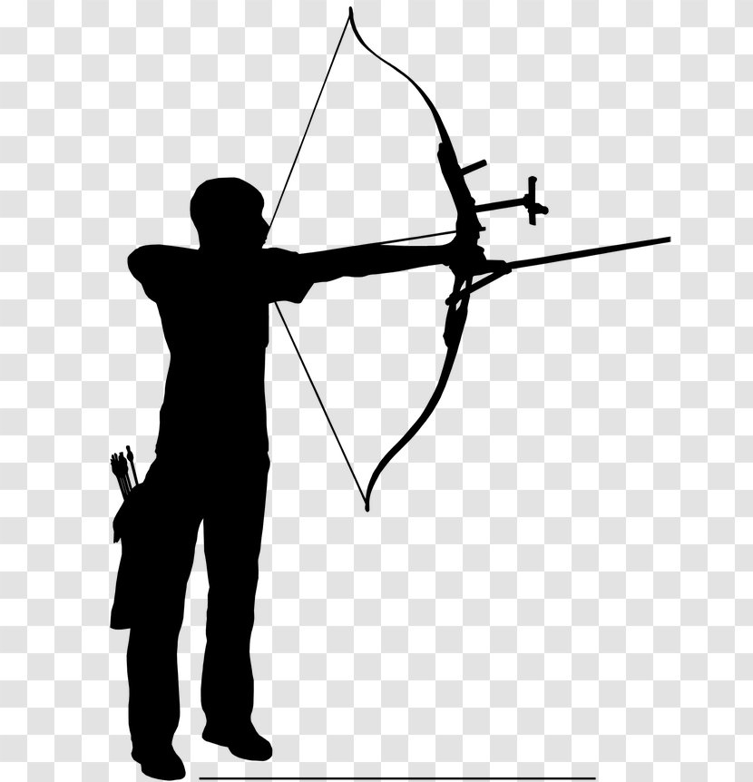 Bow And Arrow Archery Silhouette Clip Art - Drawing Transparent PNG