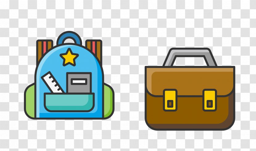 Backpack - Handbag - Vector Colored With Two Bags Transparent PNG