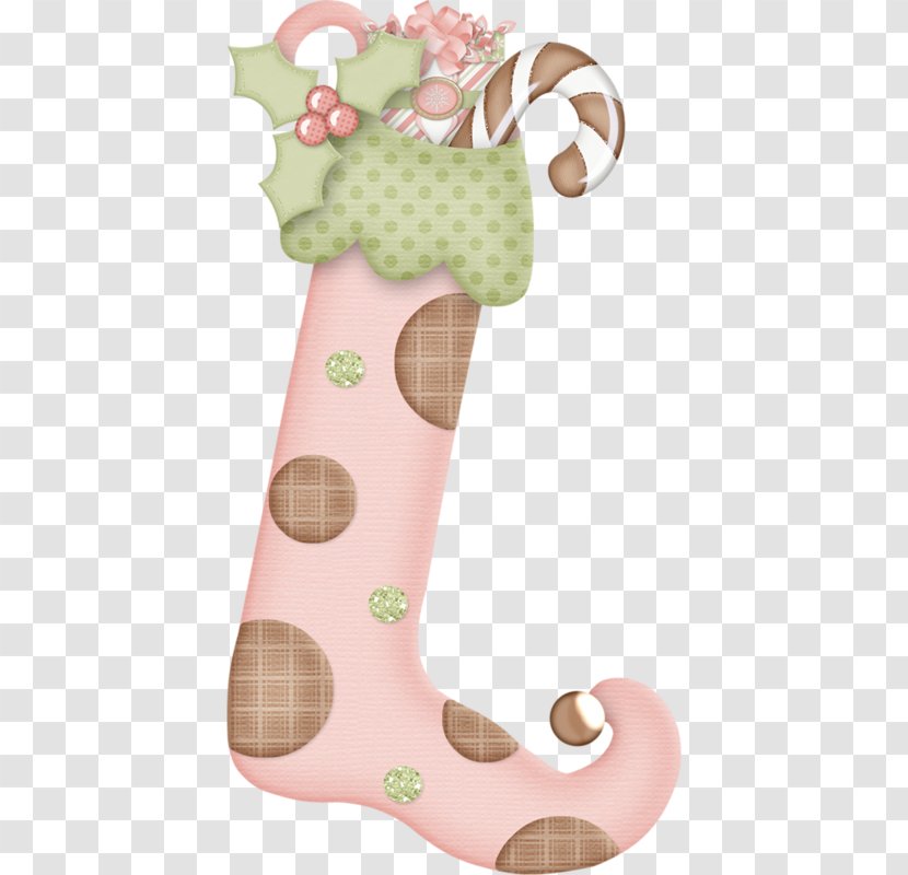 Christmas Stocking Boot Sock Clip Art - Ornament - Pink Boots Transparent PNG