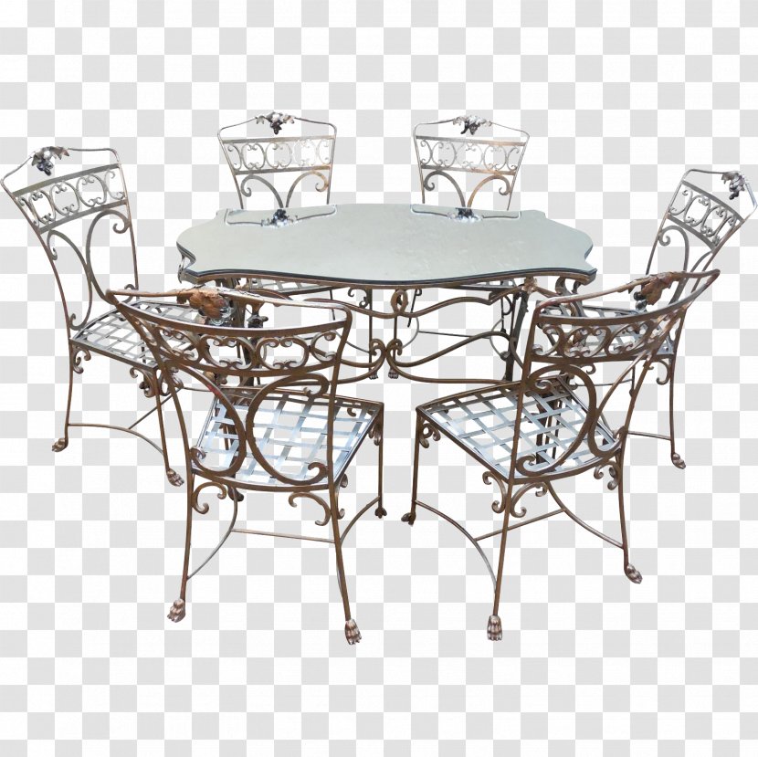 Table Chair Garden Furniture Dining Room Wrought Iron - Patio Transparent PNG