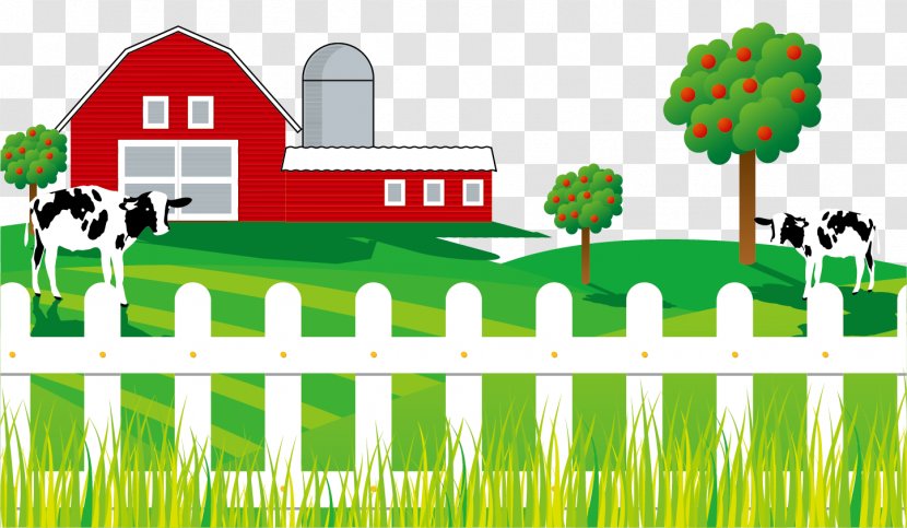 Milk Cattle Poster Advertising - Plant - Farm Cow Fence Transparent PNG