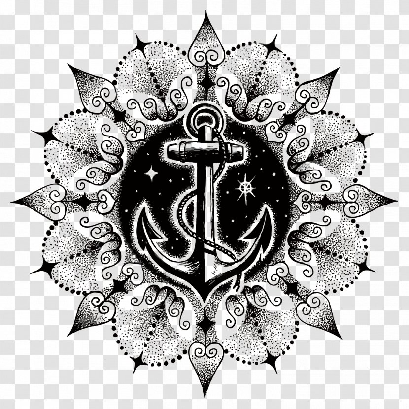 Anchor Tattoo Mandala Symbol Ship - Illustration - Vector Transparent PNG