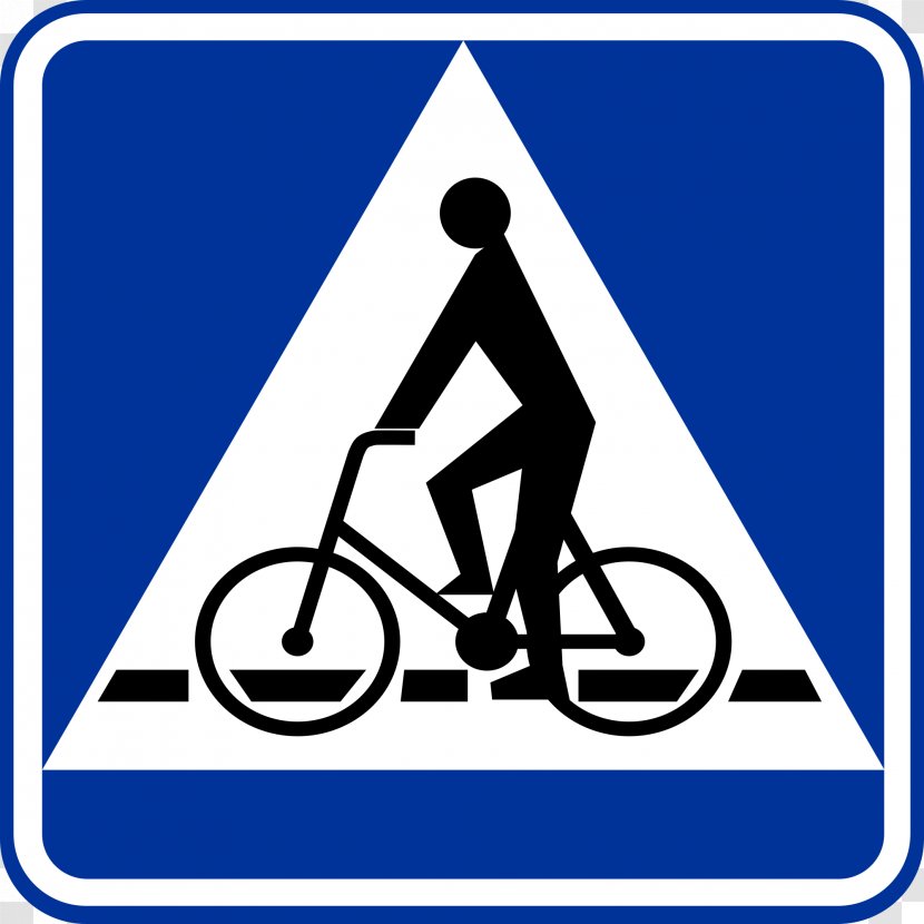Przejazd Dla Rowerzystów Cyclist Znaki Informacyjne Bicycle Traffic Sign - Pedestrian Transparent PNG