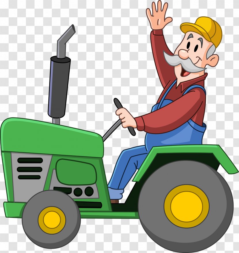 Tractor Agriculture Cartoon Clip Art - Royaltyfree Transparent PNG