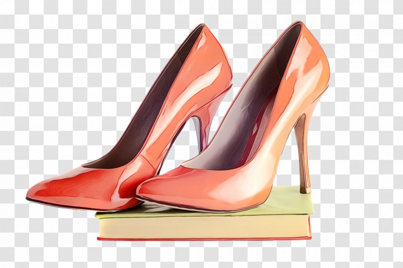 Orange - Court Shoe - Peach Leather Transparent PNG