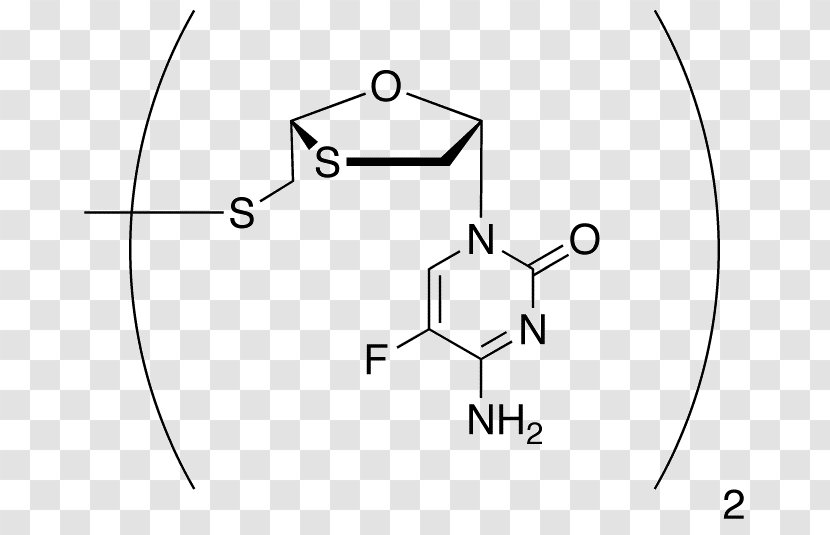 Emtricitabine Antiviral Drug Lamivudine Chemical Compound Xenazoic Acid - Methylene Group - Monochrome Transparent PNG