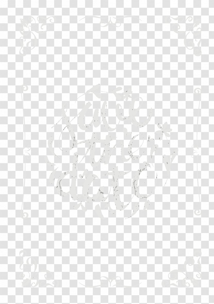 Wedding Invitation Border Pattern - Monochrome - Rectangle Transparent PNG