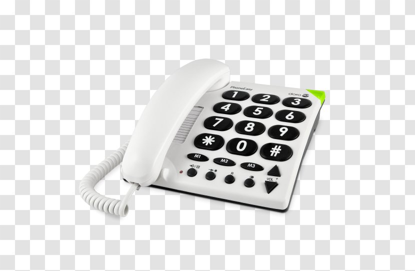 Doro PhoneEasy 311c Home & Business Phones Cordless Telephone Answering Machines - Phone Easy - Dementia Transparent PNG