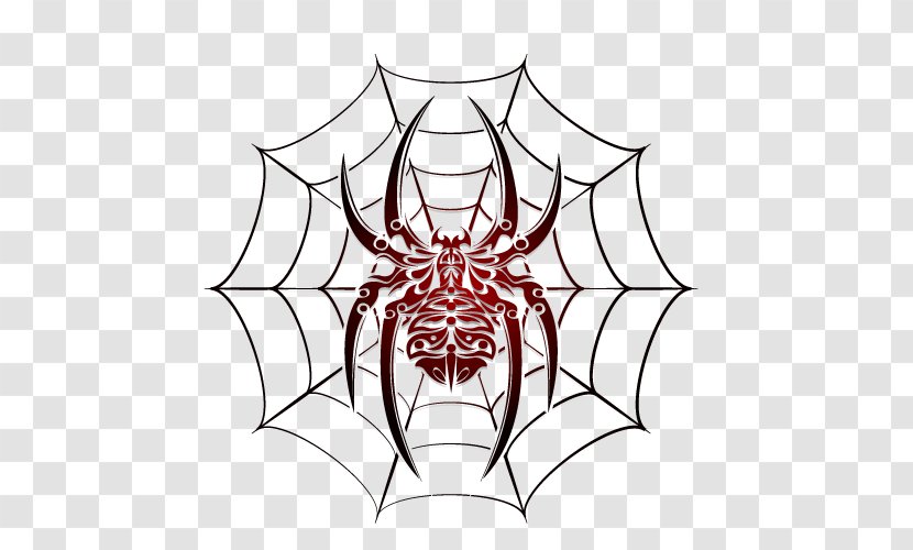 Spider Web Tattoo Clip Art - Visual Arts - Vector Free Transparent PNG