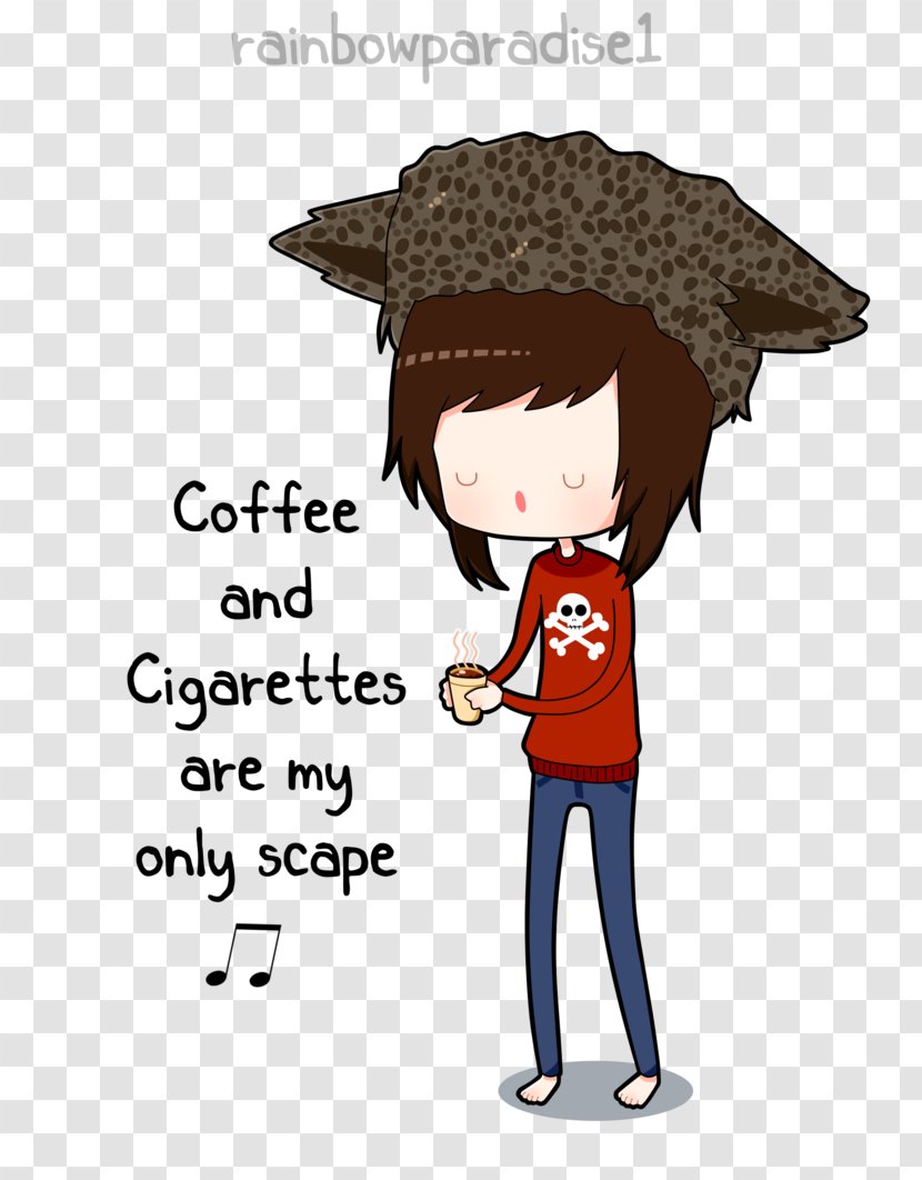 Coffee And Cigarettes Never Shout Song Drawing Lyrics - Cartoon Transparent PNG