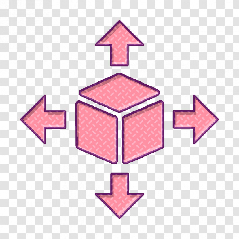 Delivery Cube Box Package With Four Arrows In Different Directions Icon Logistics Delivery Icon Box Icon Transparent PNG